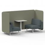 Brixworth 2 Seater Bench Booth With White Legs And White Table With White Leg In Main Line Flax Fabric - Newbury Panels And Westminster Sofa SF003768