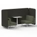Brixworth 2 Seater Bench Booth With White Legs And White Table With White Leg In Main Line Flax Fabric - Temple Panels And Monument Sofa SF003769