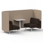 Brixworth 2 Seater Bench Booth With White Legs And White Table With White Leg In Synergy Fabric - Affix Panels And Wed Sofa SF003772