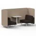 Brixworth 2 Seater Bench Booth With White Legs And White Table With White Leg In Synergy Fabric - Affix Panels And Wed Sofa SF003772