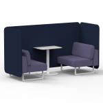 Brixworth 2 Seater Bench Booth With White Legs And White Table With White Leg In Synergy Fabric - Alike Panels And Order Sofa SF003773