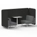 Brixworth 2 Seater Bench Booth With White Legs And White Table With White Leg In Synergy Fabric - Mix Panels And Partner Sofa SF003774