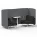 Brixworth 2 Seater Bench Booth With White Legs And White Table With White Leg In Synergy Fabric - Partner Panels And Mix Sofa SF003776