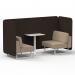 Brixworth 2 Seater Bench Booth With White Legs And White Table With White Leg In Synergy Fabric - Wed Panels And Affix Sofa SF003777