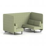 Brixworth 4 Seater Bench Booth With Black Legs In Rivet Fabric - Burnish Panels And Sofa SF003784