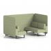 Brixworth 4 Seater Bench Booth With Black Legs In Rivet Fabric - Burnish Panels And Sofa SF003784