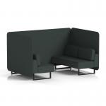 Brixworth 4 Seater Bench Booth With Black Legs In Rivet Fabric - Charcoal Panels And Sofa SF003785