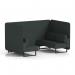 Brixworth 4 Seater Bench Booth With Black Legs In Rivet Fabric - Charcoal Panels And Sofa SF003785