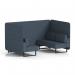Brixworth 4 Seater Bench Booth With Black Legs In Rivet Fabric - Crucible Panels And Sofa SF003786
