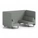 Brixworth 4 Seater Bench Booth With Black Legs In Rivet Fabric - Prime Panels And Sofa SF003788