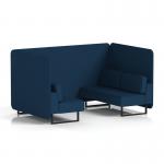 Brixworth 4 Seater Bench Booth With Black Legs In X2 Fabric - Calculus Panels And Sofa SF003791