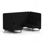 Brixworth 4 Seater Bench Booth With Black Legs In X2 Fabric - Diameter Panels And Sofa SF003792