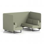 Brixworth 4 Seater Bench Booth With Black Legs In Main Line Flax Fabric - Newbury Panels And Sofa SF003798