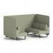 Brixworth 4 Seater Bench Booth With Black Legs In Main Line Flax Fabric - Newbury Panels And Sofa SF003798