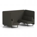 Brixworth 4 Seater Bench Booth With Black Legs In Main Line Flax Fabric - Temple Panels And Sofa SF003799