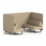 Brixworth 4 Seater Bench Booth With Black Legs In Main Line Flax Fabric - Upminster Panels And Sofa SF003800