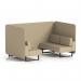 Brixworth 4 Seater Bench Booth With Black Legs In Main Line Flax Fabric - Upminster Panels And Sofa SF003800
