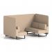Brixworth 4 Seater Bench Booth With Black Legs In Synergy Fabric - Affix Panels And Sofa SF003802