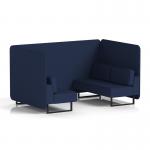 Brixworth 4 Seater Bench Booth With Black Legs In Synergy Fabric - Alike Panels And Sofa SF003803