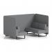 Brixworth 4 Seater Bench Booth With Black Legs In Synergy Fabric - Partner Panels And Sofa SF003806