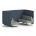 Brixworth 4 Seater Bench Booth With Black Legs In Rivet Fabric - Crucible Panels And Prime Sofa SF003816