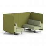 Brixworth 4 Seater Bench Booth With Black Legs In Rivet Fabric - Olive Panels And Burnish Sofa SF003817