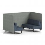 Brixworth 4 Seater Bench Booth With Black Legs In Rivet Fabric - Prime Panels And Crucible Sofa SF003818