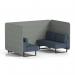 Brixworth 4 Seater Bench Booth With Black Legs In Rivet Fabric - Prime Panels And Crucible Sofa SF003818
