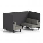 Brixworth 4 Seater Bench Booth With Black Legs In X2 Fabric - Arithmetic Panels And Number Sofa SF003820