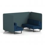 Brixworth 4 Seater Bench Booth With Black Legs In X2 Fabric - Polygon Panels And Calculus Sofa SF003824