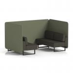 Brixworth 4 Seater Bench Booth With Black Legs In Main Line Flax Fabric - Monument Panels And Temple Sofa SF003827