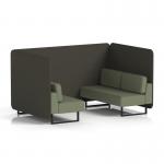 Brixworth 4 Seater Bench Booth With Black Legs In Main Line Flax Fabric - Temple Panels And Monument Sofa SF003829