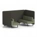 Brixworth 4 Seater Bench Booth With Black Legs In Main Line Flax Fabric - Temple Panels And Monument Sofa SF003829