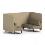 Brixworth 4 Seater Bench Booth With Black Legs In Main Line Flax Fabric - Upminster Panels And Bank Sofa SF003830