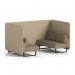 Brixworth 4 Seater Bench Booth With Black Legs In Main Line Flax Fabric - Upminster Panels And Bank Sofa SF003830