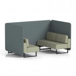 Brixworth 4 Seater Bench Booth With Black Legs In Main Line Flax Fabric - Westminster Panels And Newbury Sofa SF003831