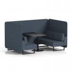 Brixworth 4 Seater Bench Booth With Black Legs And Black Table With Black Leg In Rivet Fabric - Crucible Panels And Sofa SF003846