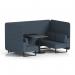Brixworth 4 Seater Bench Booth With Black Legs And Black Table With Black Leg In Rivet Fabric - Crucible Panels And Sofa SF003846