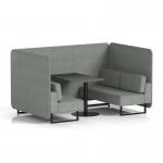 Brixworth 4 Seater Bench Booth With Black Legs And Black Table With Black Leg In Rivet Fabric - Prime Panels And Sofa SF003848