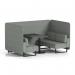 Brixworth 4 Seater Bench Booth With Black Legs And Black Table With Black Leg In Rivet Fabric - Prime Panels And Sofa SF003848
