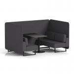 Brixworth 4 Seater Bench Booth With Black Legs And Black Table With Black Leg In X2 Fabric - Arithmetic Panels And Sofa SF003850