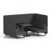 Brixworth 4 Seater Bench Booth With Black Legs And Black Table With Black Leg In X2 Fabric - Arithmetic Panels And Sofa SF003850
