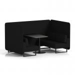 Brixworth 4 Seater Bench Booth With Black Legs And Black Table With Black Leg In X2 Fabric - Diameter Panels And Sofa SF003852