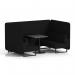 Brixworth 4 Seater Bench Booth With Black Legs And Black Table With Black Leg In X2 Fabric - Diameter Panels And Sofa SF003852