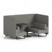 Brixworth 4 Seater Bench Booth With Black Legs And Black Table With Black Leg In X2 Fabric - Number Panels And Sofa SF003853