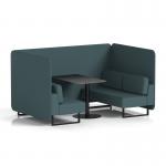 Brixworth 4 Seater Bench Booth With Black Legs And Black Table With Black Leg In X2 Fabric - Polygon Panels And Sofa SF003854