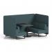 Brixworth 4 Seater Bench Booth With Black Legs And Black Table With Black Leg In X2 Fabric - Polygon Panels And Sofa SF003854