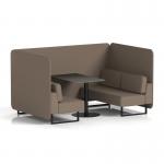 Brixworth 4 Seater Bench Booth With Black Legs And Black Table With Black Leg In X2 Fabric - Theory Panels And Sofa SF003855