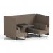 Brixworth 4 Seater Bench Booth With Black Legs And Black Table With Black Leg In X2 Fabric - Theory Panels And Sofa SF003855
