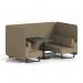 Brixworth 4 Seater Bench Booth With Black Legs And Black Table With Black Leg In Main Line Flax Fabric - Bank Panels And Sofa SF003856